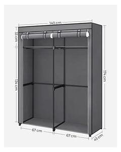 Πτυσσόμενη Ντουλάπα, Songmics, 43 x 140 x 174 cm, Γκρι, RYG02GY, Υφασμάτινο