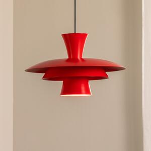 Luminex Κρεμαστό φωτιστικό Plato, κόκκινο, μέταλλο, Ø 38 cm, E27, ρυθμιζόμενος, Κόκκινο, Σαλόνι / τραπεζαρία, Μέταλλο, σύγχρονο