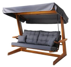 Κούνια Κήπου 3 Θέσεων Sia 2400, Ανθρακί, 236x190x175 cm