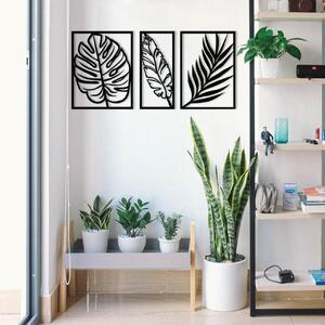 Μεταλλικός πίνακας Leaf2 Μαύρο 80x38 cm