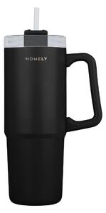Κούπα Θερμός Με Λαβή & Καλαμάκι 900ml Homely Tumbler Midnight Black 01-34498