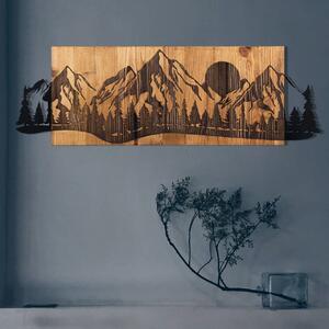 Πίνακας από ξύλο και μέταλλο Sundown Μαύρο 75.5x24.5 cm