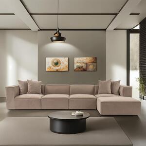 Δεξιός Γωνιακός Καναπές Sora Cappuccino 430x75x102 cm