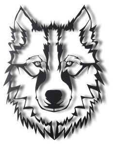 Μεταλλικός πίνακας Wolf Μαύρο 38x50 cm