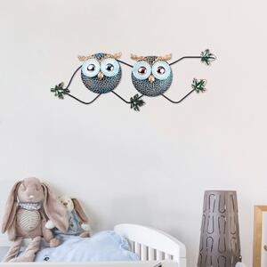 Μεταλλικός πίνακας Owl Πολύχρωμος 77x28 cm