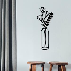 Μεταλλικός πίνακας Flower Μαύρο 24x60 cm