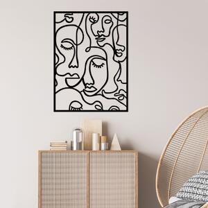 Μεταλλικός πίνακας Faces Μαύρο 52x70 cm