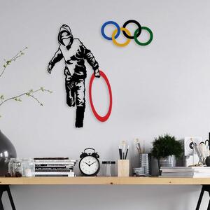 Μεταλλικός πίνακας Banksy Πολύχρωμος 62x61 cm
