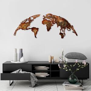 Μεταλλικός πίνακας World Πολύχρωμος 150x59x1.5 cm