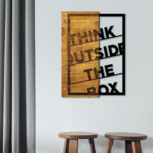 Πίνακας από ξύλο και μέταλλο Think Καρυδί 42x58 cm