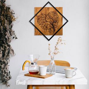 Πίνακας από ξύλο και μέταλλο Tree Καρυδί 54x54 cm