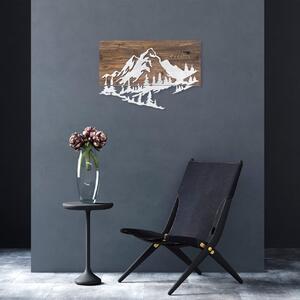 Πίνακας από ξύλο και μέταλλο Mountain Καρυδί 38x58 cm