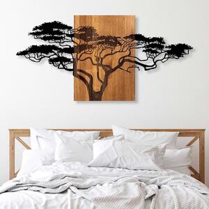 Πίνακας από ξύλο και μέταλλο Acacia Μαύρο 144x3x70 cm