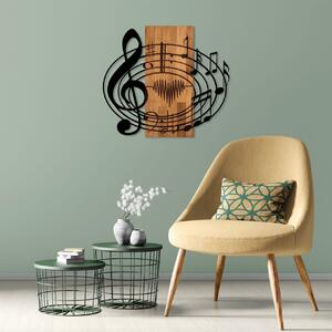 Πίνακας από ξύλο και μέταλλο Musical Καρυδί 58x67 cm