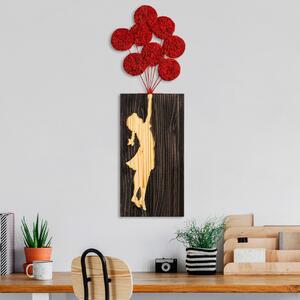 Πίνακας από ξύλο και μέταλλο Banksy Καρυδί 34x99 cm