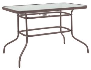 Τραπέζι κήπου Vallor από μέταλλο Καφέ-γυαλί 110x60x70 cm
