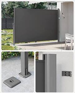 Πλευρική αντηλιακή τέντα, Songmics, Γκρι, 160x400 cm