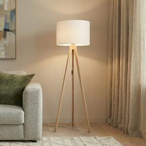 TK Lighting Φωτιστικό δαπέδου Grand, κρεμ/πεύκο, ύψος 145 cm, E27, Ξύλου, Σαλόνι / τραπεζαρία, Ξύλο, σύγχρονο, Τρίποδο