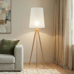 TK Lighting Φωτιστικό δαπέδου Walz, κρεμ, ξύλο, ύψος 175 cm, E27, Μπεζ, Σαλόνι / τραπεζαρία, Ξύλο, σύγχρονο, Τρίποδο