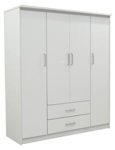 Ντουλάπα Olympus με 4 Πόρτες και Συρτάρια Λευκό 159x57x183 cm
