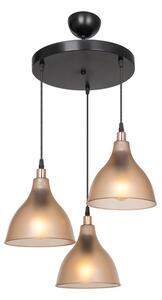 Φωτιστικό οροφής Orazio 3 lumini ambra μαύρο 40x40x80 cm