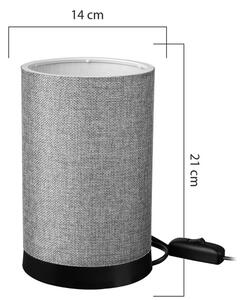 Επιτραπέζιο φωτιστικό Fana ύφασμα γκρι 14x14x21+ cm