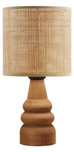 Επιτραπέζιο φωτιστικό Salpe ξύλο fag και rattan natural 15x15x32 cm