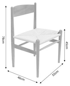 Καρέκλα Conan από ξύλο οξιάς με sezut από sfoara φυσικό 52x46x78 cm