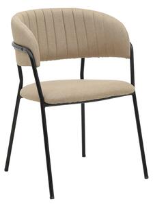 Καρέκλα Morel material μπεζ πόδια μέταλλο μαύρο 55x55x76 cm