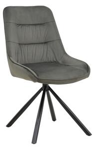 Καρέκλα Wori βελούδο σκούρο γκρι και πόδια metalice negre 48x56x82 cm