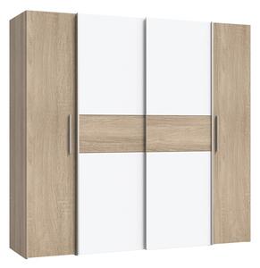 Ντουλάπα Closet 4 Πόρτες sonoma Δρυς Λευκό μελαμίνη 200x61.5x190.5 cm