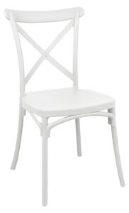 Καρέκλα κήπου Crossie πλαστικό PP λευκό 38x46.5x82 cm