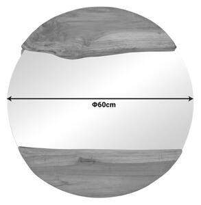 Καθρέφτης Alkmen από ξύλο teak σε φυσική απόχρωση 60x60x4 cm