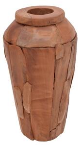 Διακοσμητικό βάζο Archean ξύλο teak σε φυσικό χρώμα 30x30x80 cm