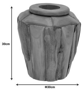 Διακοσμητικό βάζο Archean ξύλο teak φυσική απόχρωση 30x30x30 cm