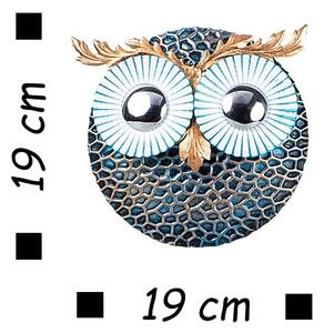 Μεταλλικό Διακοσμητικό Τοίχου Owl, Κεραμιδί, 19x19 cm