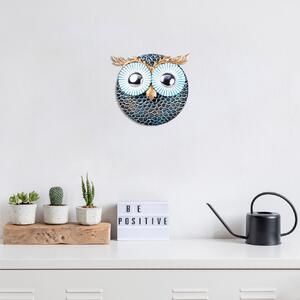 Μεταλλικό Διακοσμητικό Τοίχου Owl, Κεραμιδί, 19x19 cm