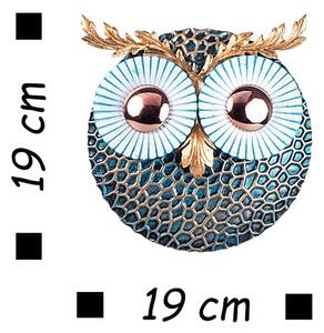 Μεταλλικό Διακοσμητικό Τοίχου Owl, Ασημί, 19x19 cm