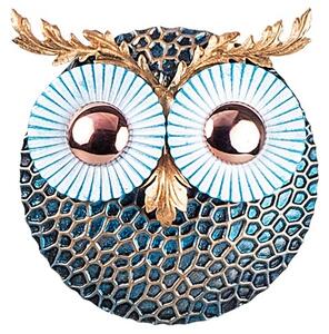 Μεταλλικό Διακοσμητικό Τοίχου Owl, Ασημί, 19x19 cm