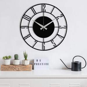 Διακοσμητικό Μεταλλικό Ρολόι Τοίχου Enzoclock Μαύρο 48x48 cm