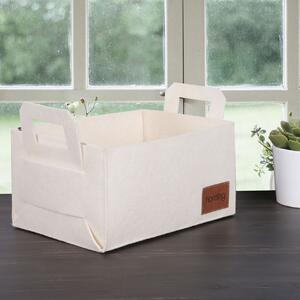 Καλάθι από τσόχα HMY-6259 Κρεμ 30x20x15 cm