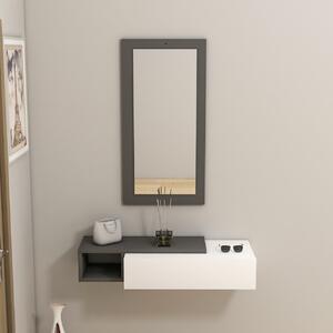 Κρεμαστή κονσόλα με καθρέφτη Vien Ανθρακί 82x15.8x29.6 cm