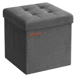 Σκαμπό Μπαούλο Αποθήκευσης Songmics Γκρι 30x30x30 cm