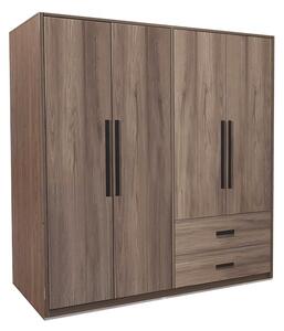 Ντουλάπα με 4 Πόρτες Edritte Pako World Ανοιχτό Καρυδί 160x52x195 cm