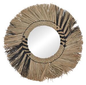 Καθρέφτης με κορνίζα από άχυρο Cierlo Boho Pako World Natural 42x42x6 cm