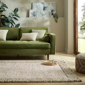 Χαλί Bobble Wool Border Πράσινο 120X170 cm, Flair Rugs