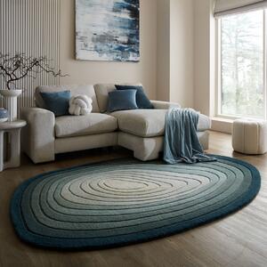 Χαλί oval Puddle Ombre Wool Μπλε 160x230 cm, Flair Rugs
