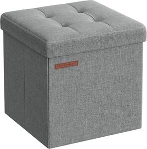 Σκαμπό Μπαούλο Αποθήκευσης Γκρι Songmics 30x30x30 cm