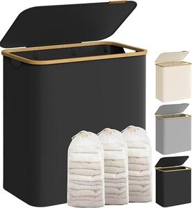 Καλάθι απλύτων Μαύρο Songmics 60x38.5x70.5 cm