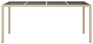 VidaXL Τραπέζι Κήπου Μπεζ 190x90x75 εκ. Ψημένο Γυαλί/Συνθετικό Ρατάν